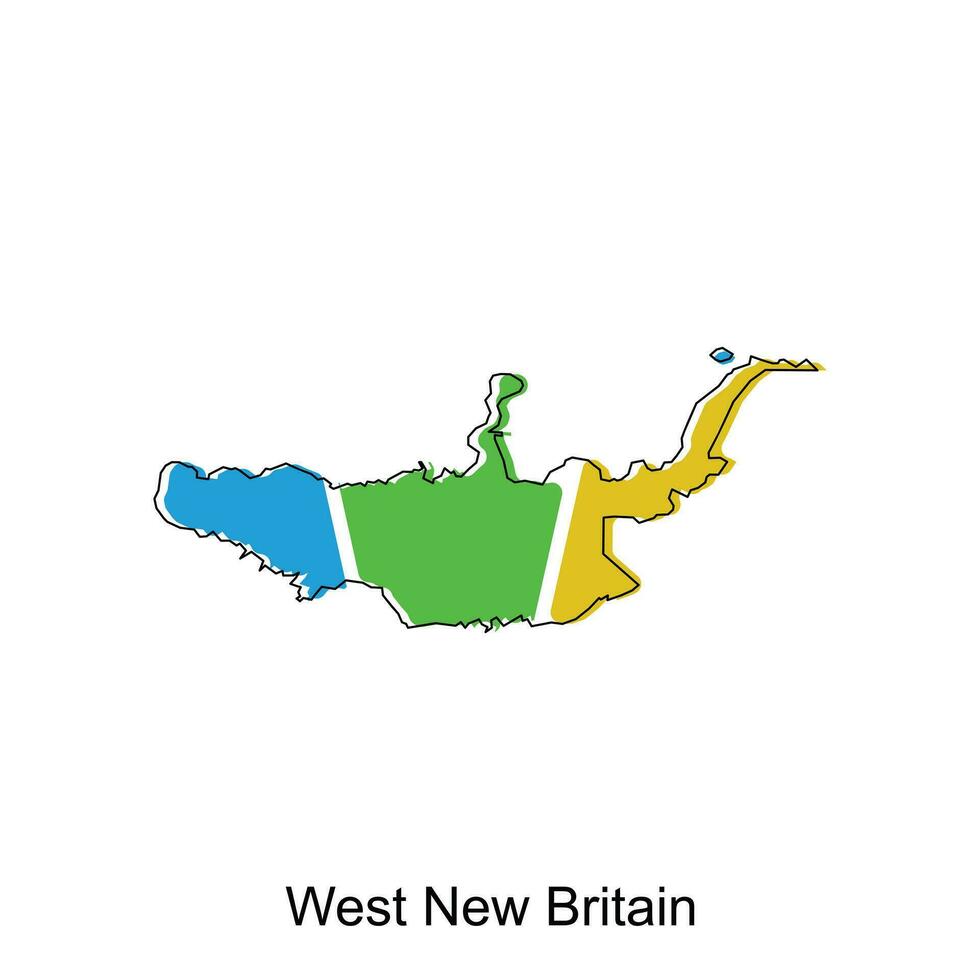 mapa de Oeste nuevo Bretaña vector diseño plantilla, nacional fronteras y importante ciudades ilustración