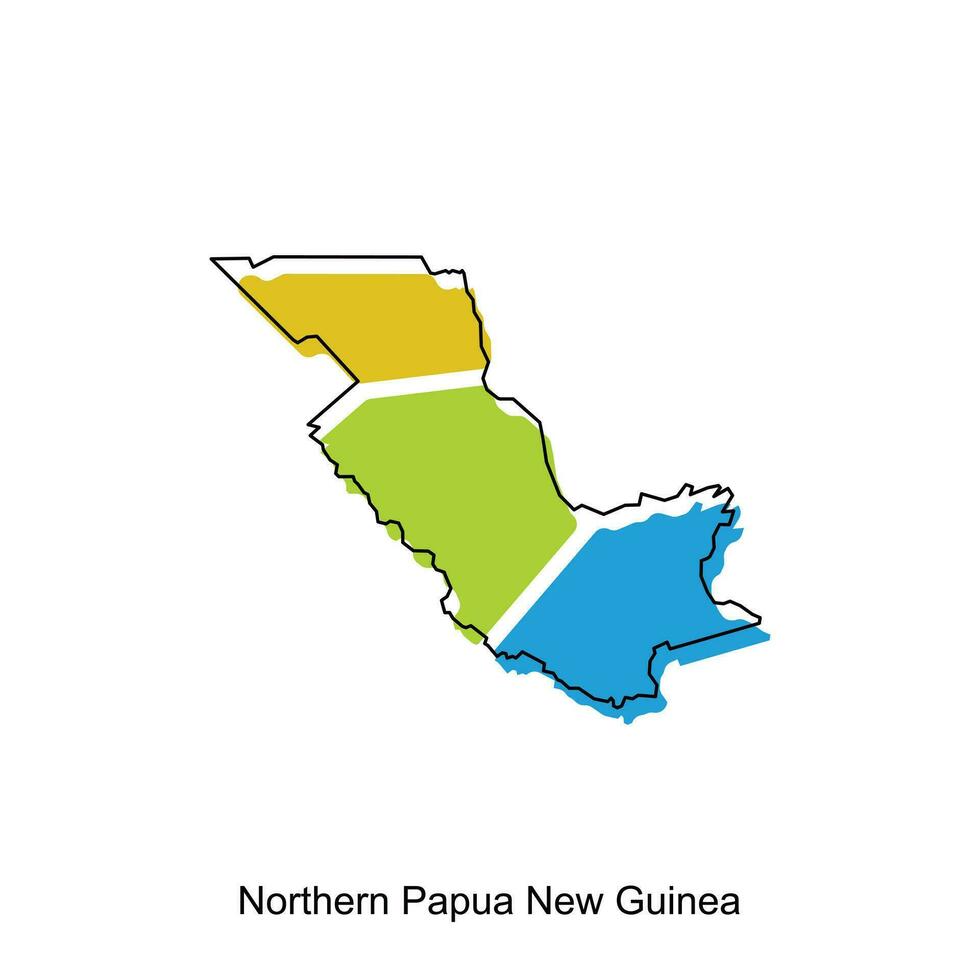 Map of Northern Papua New Guinea modern outline, High detailed vector  illustration vector Design Template, suitable for your company
