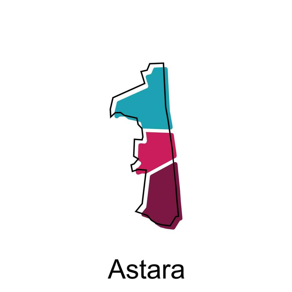 Astara ciudad república de azerbaiyán mapa vector ilustración, vector modelo con contorno gráfico bosquejo estilo aislado en blanco antecedentes