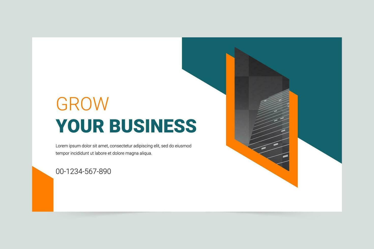 Blue and orange modern grow your business social media cover template vector