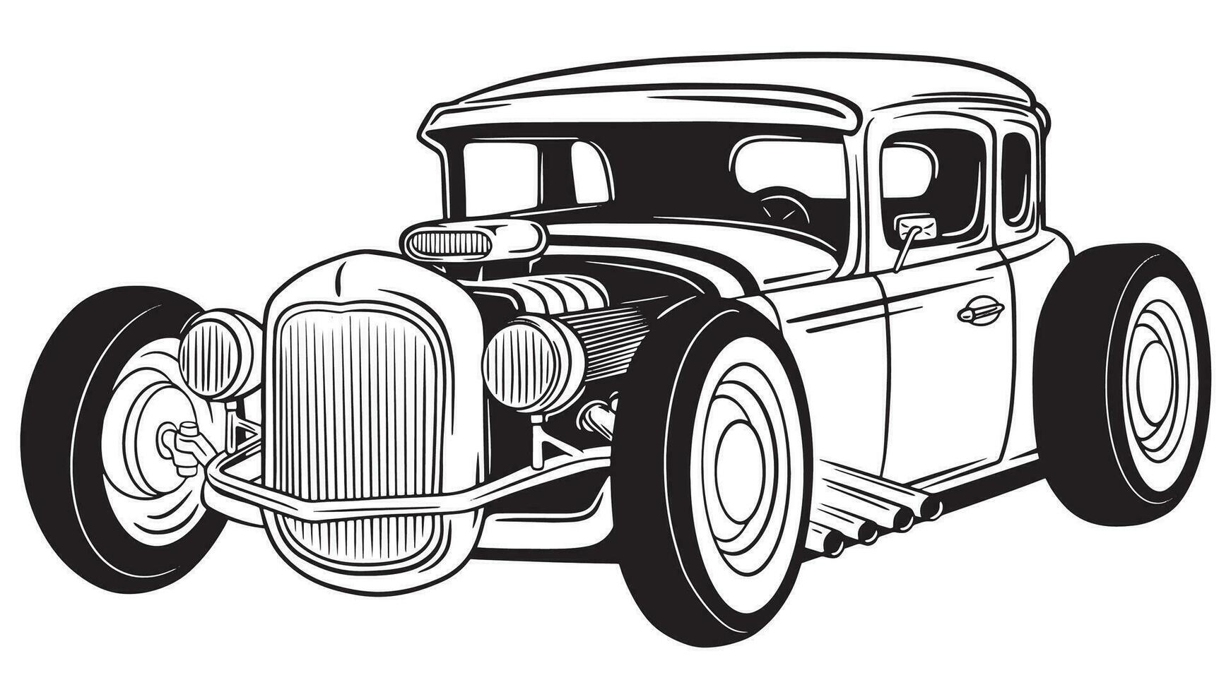 Illustration of vintage car vector