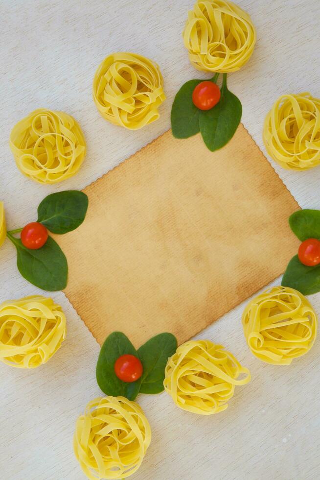 Pasta ingredients background photo