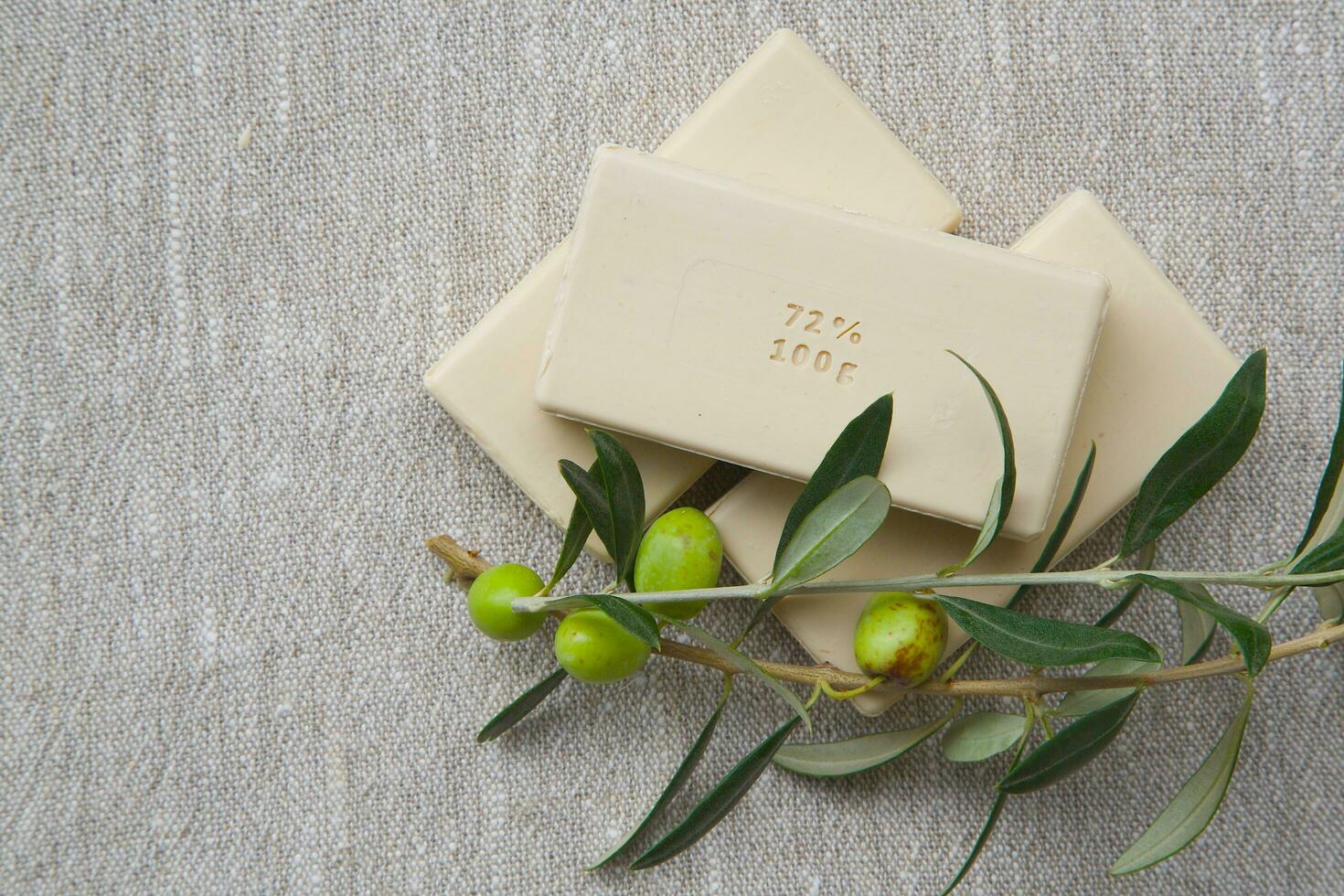 Soap bars with olive oil photo