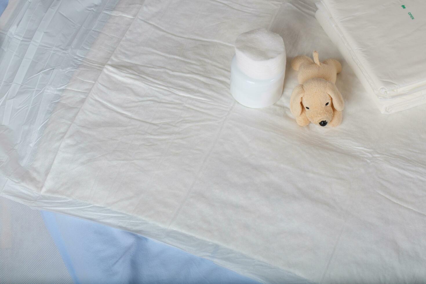 Disposable changing pads for babies. photo