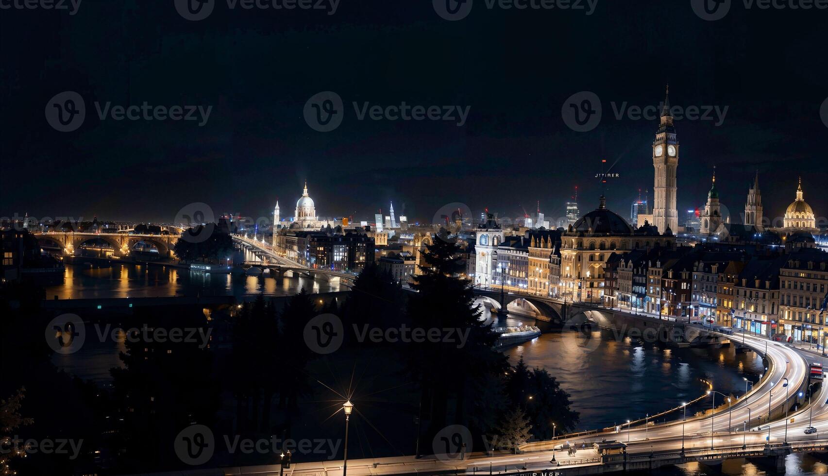 The Captivating Beauty of the Capital City's Illuminated Skyline photo