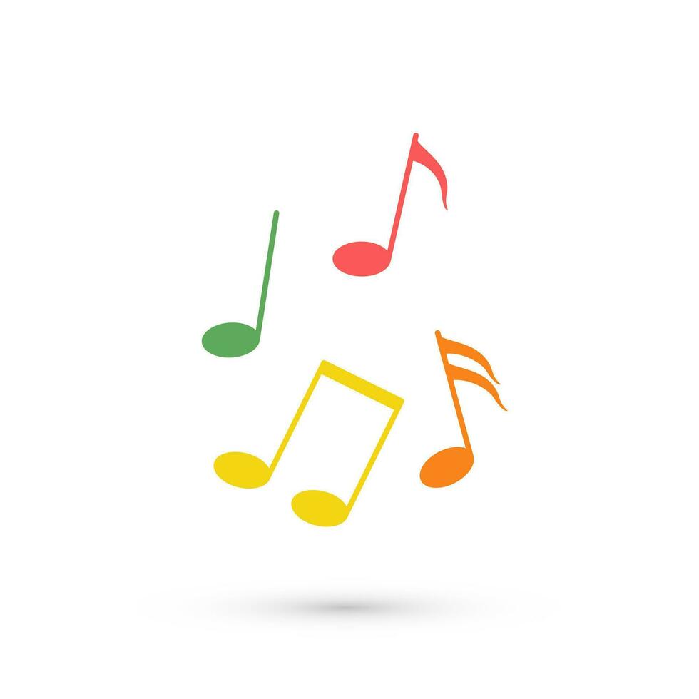 resumen música antecedentes con color notas simbolos color música Nota iconos vector