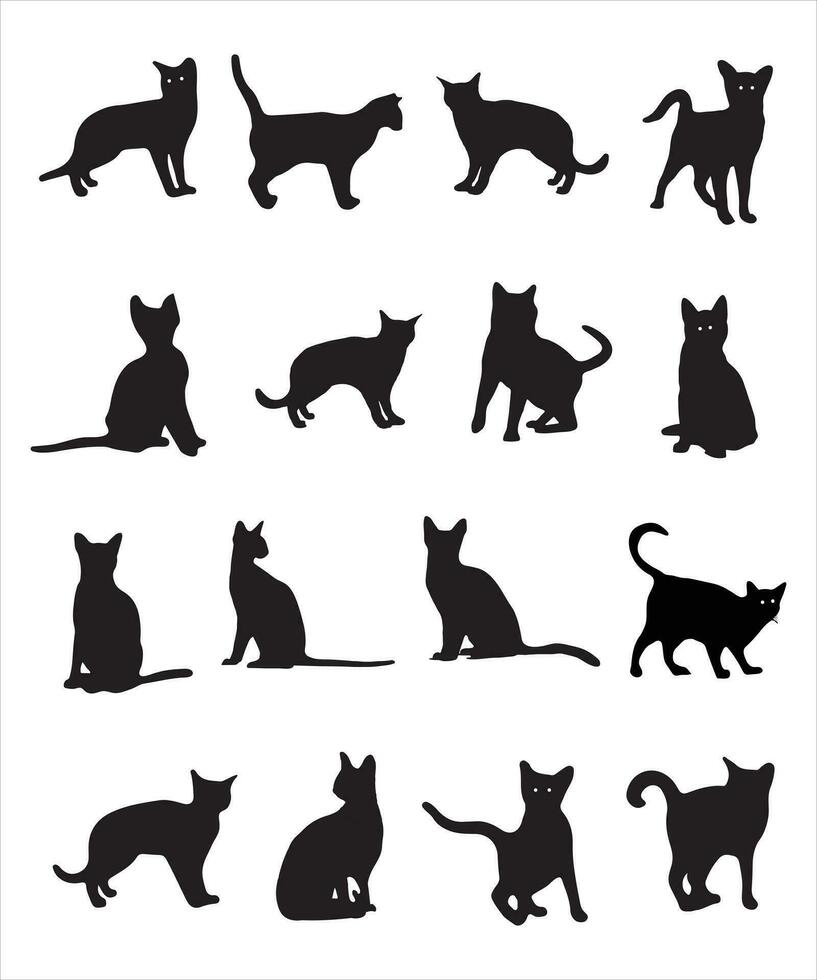 Cat Silhouette Vector Bundle