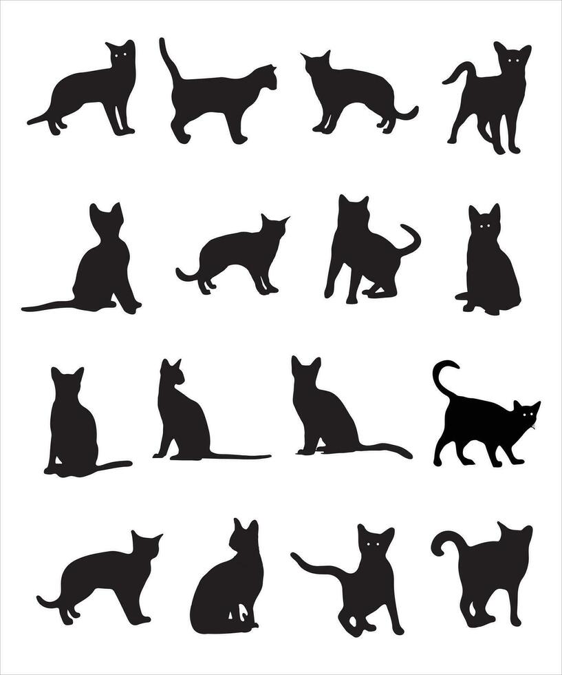 gato silueta vector haz