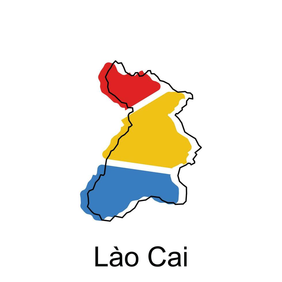 mapa de lao cai moderno contorno alto detallado ilustración mapa, mundo mapa país vector ilustración modelo