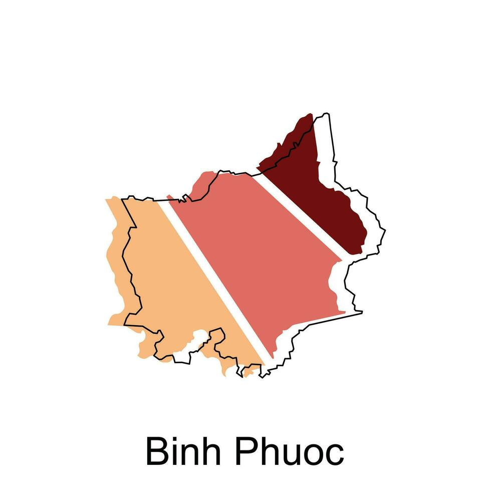 Map of Binh Phuoc modern outline High detailed illustration map, World map country vector illustration template