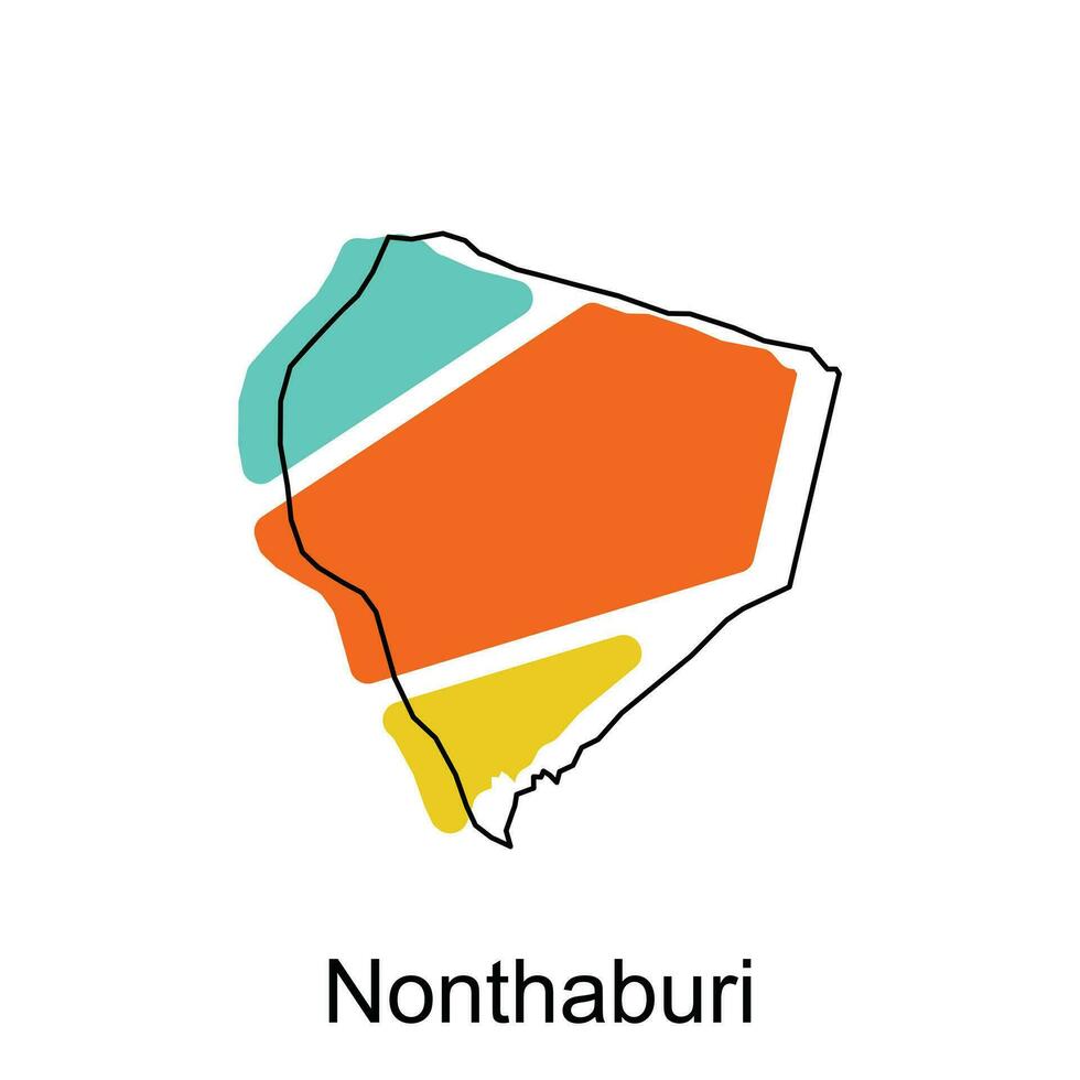 mapa de nonhaburi vector diseño plantilla, nacional fronteras y importante ciudades ilustración