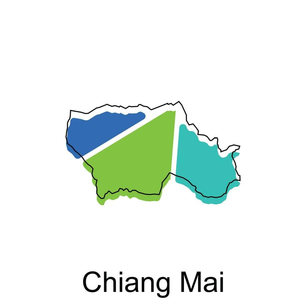 Chiang Mai Map. vector map of Thailand design template with outline graphic sketch style isolated on white background