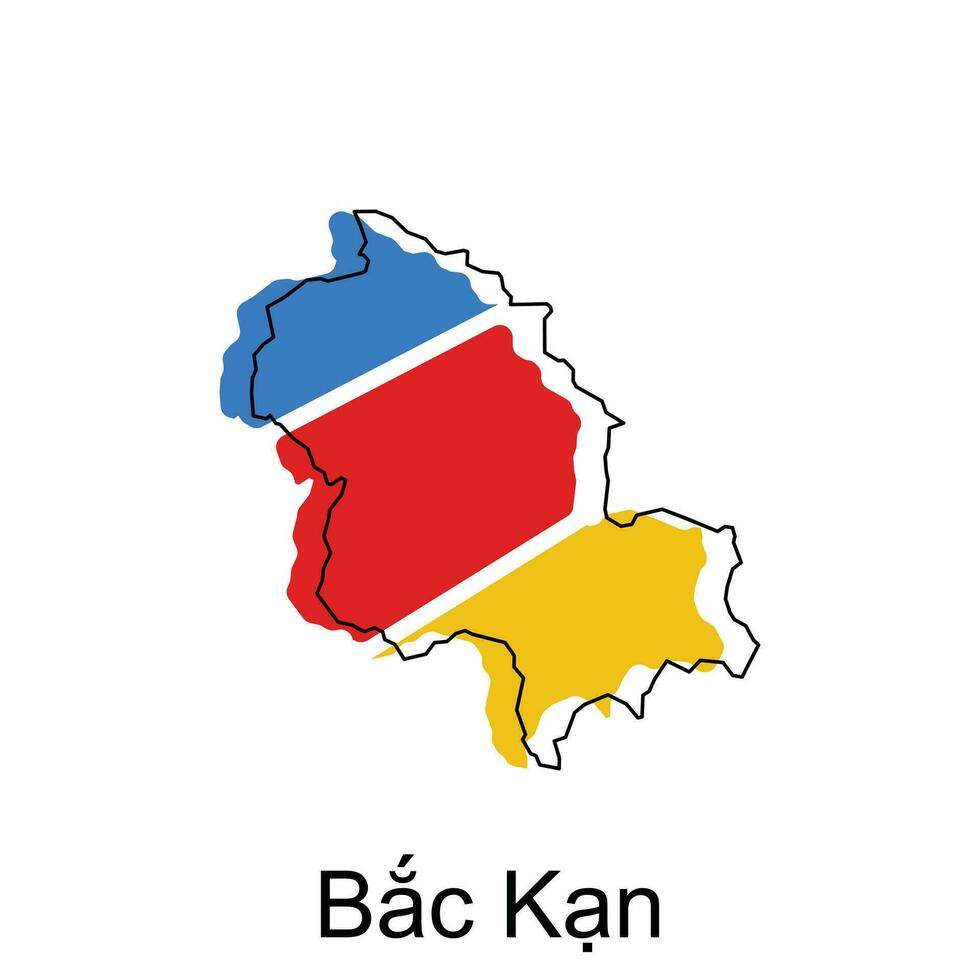 Map of Bac Kan vector design template, World Map International vector template with outline graphic sketch style isolated on white background