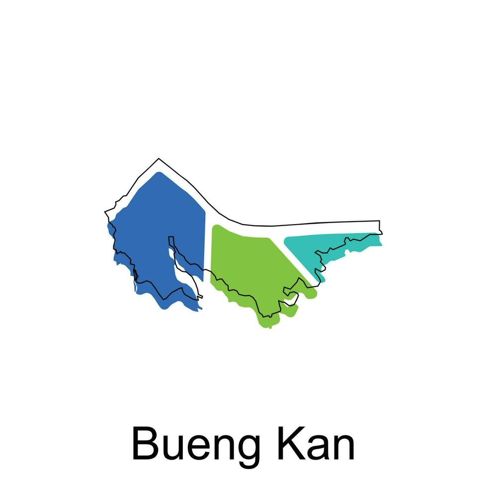 Bueng Kan Map. vector map of Thailand design template with outline graphic sketch style isolated on white background