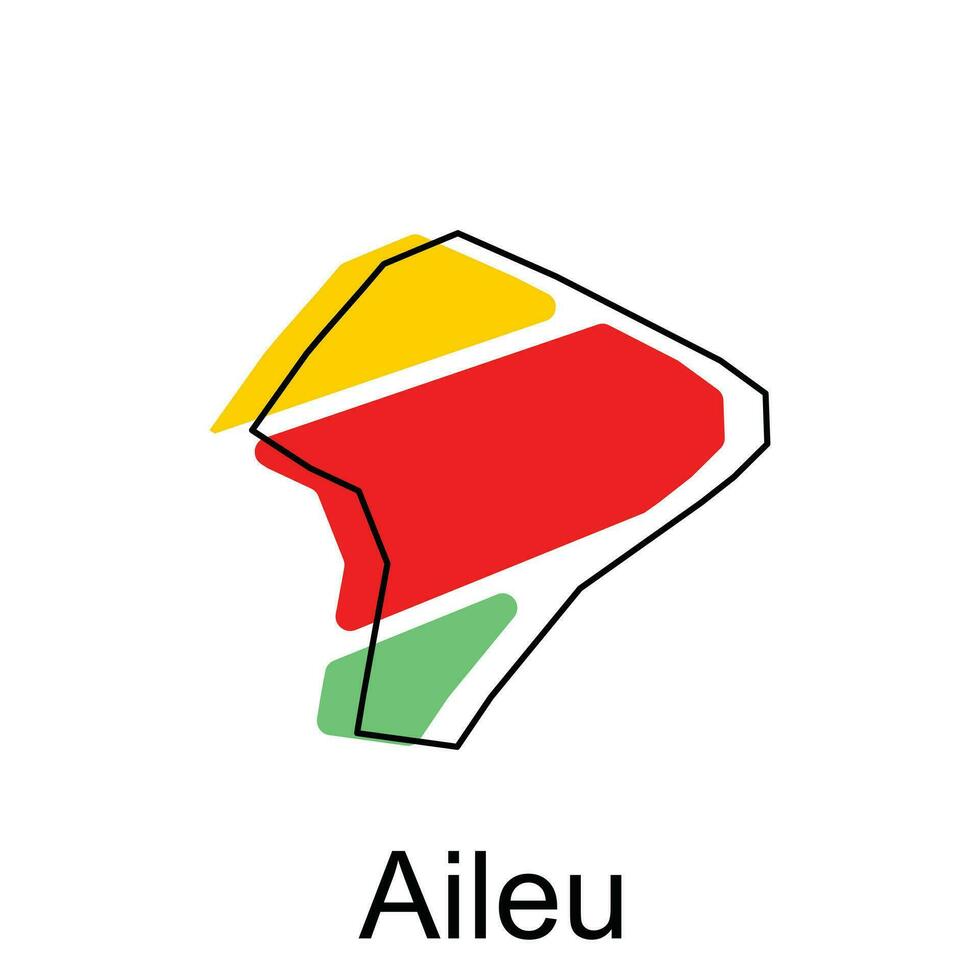 Map of Aileu vector design template, national borders and important