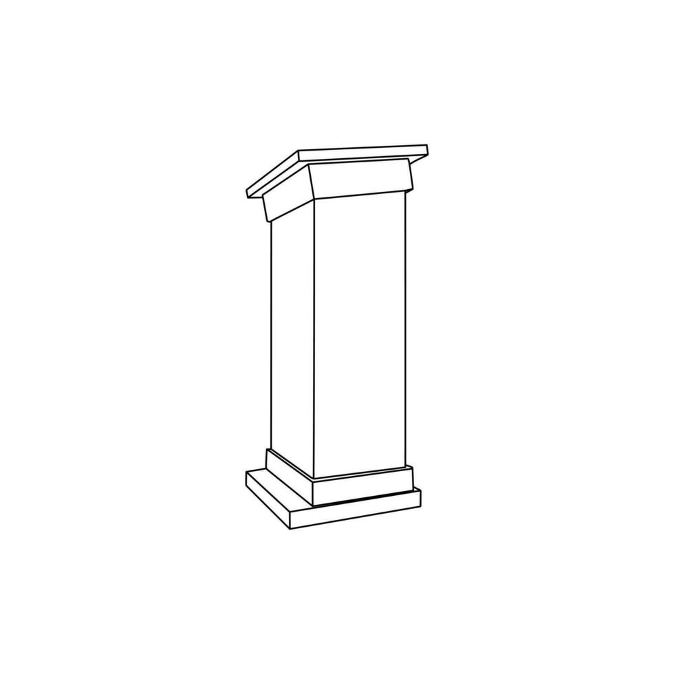 Podium icon minimalist line design template, vector symbol, sign, outline illustration.