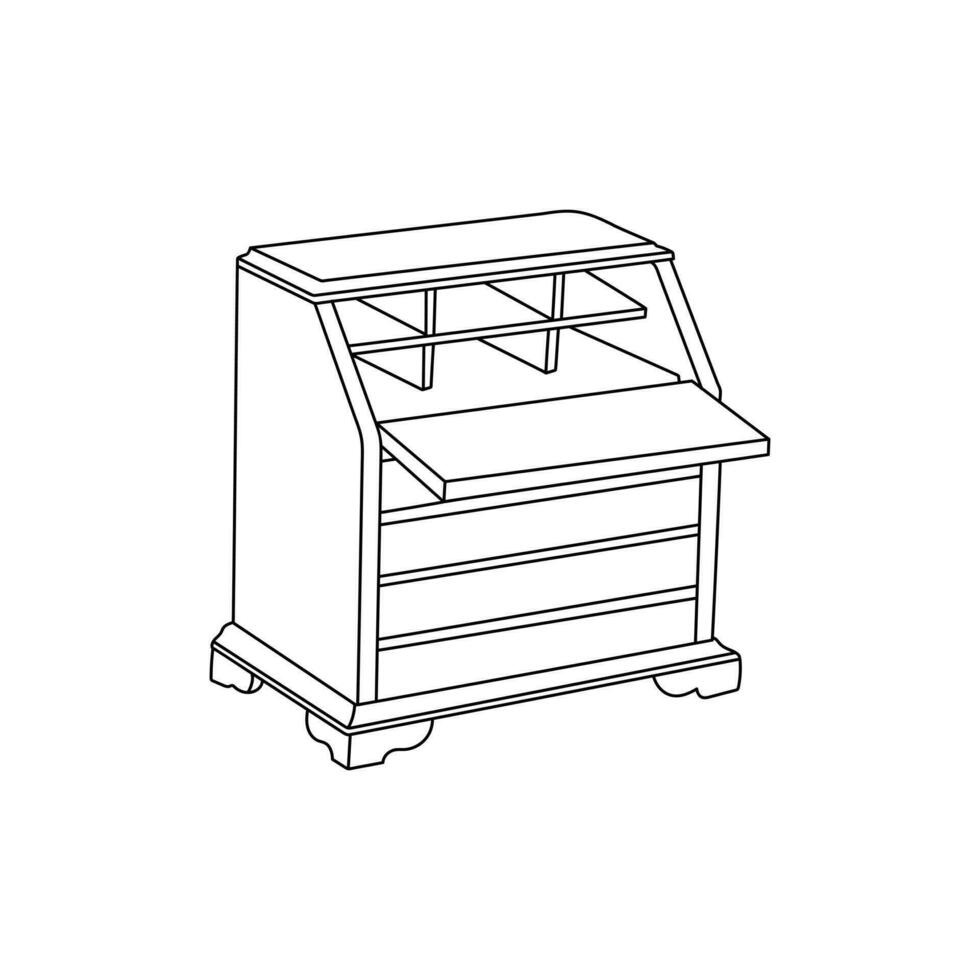 line art interior of Cabinet design template, vector symbol, sign, outline illustration.