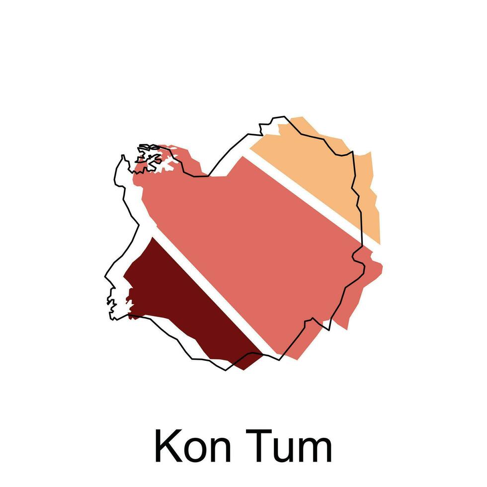 Map of Kon Tum vector design template, World Map International vector template with outline graphic sketch style isolated on white background