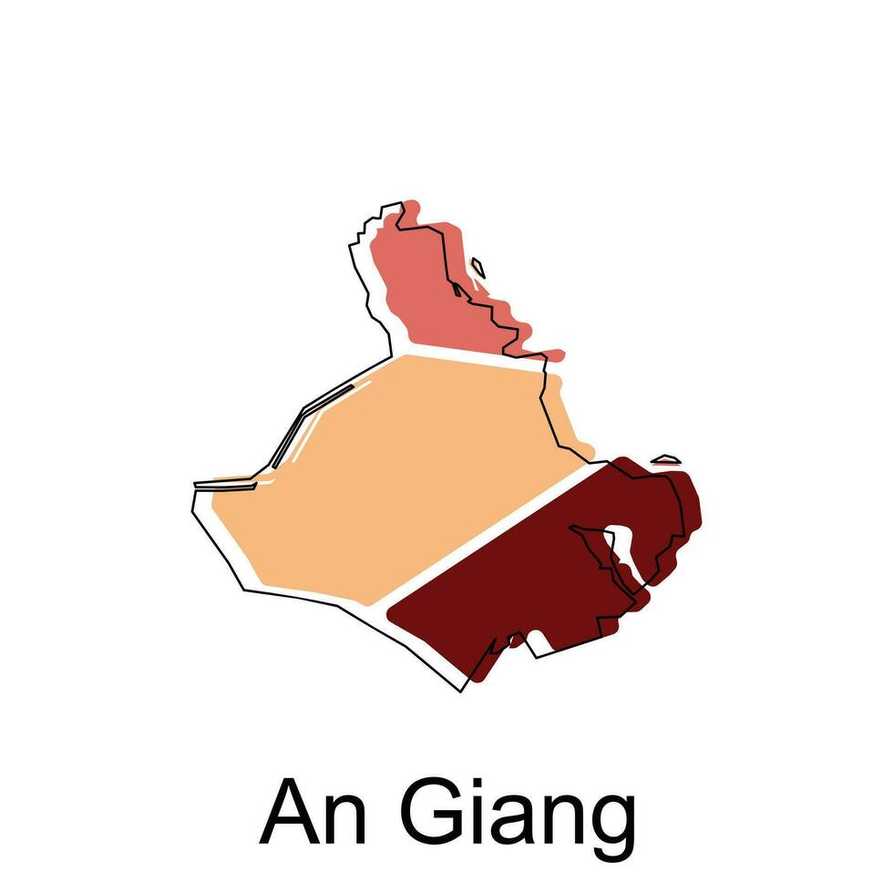 Map of An Giang vector design template, World Map International vector template with outline graphic sketch style isolated on white background