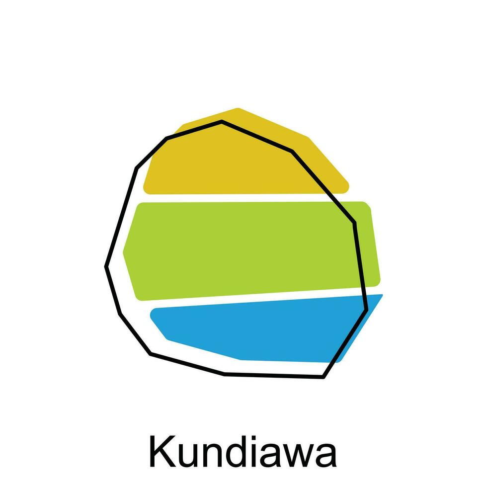 Map of Kundiawa vector design template, national borders and important cities illustration