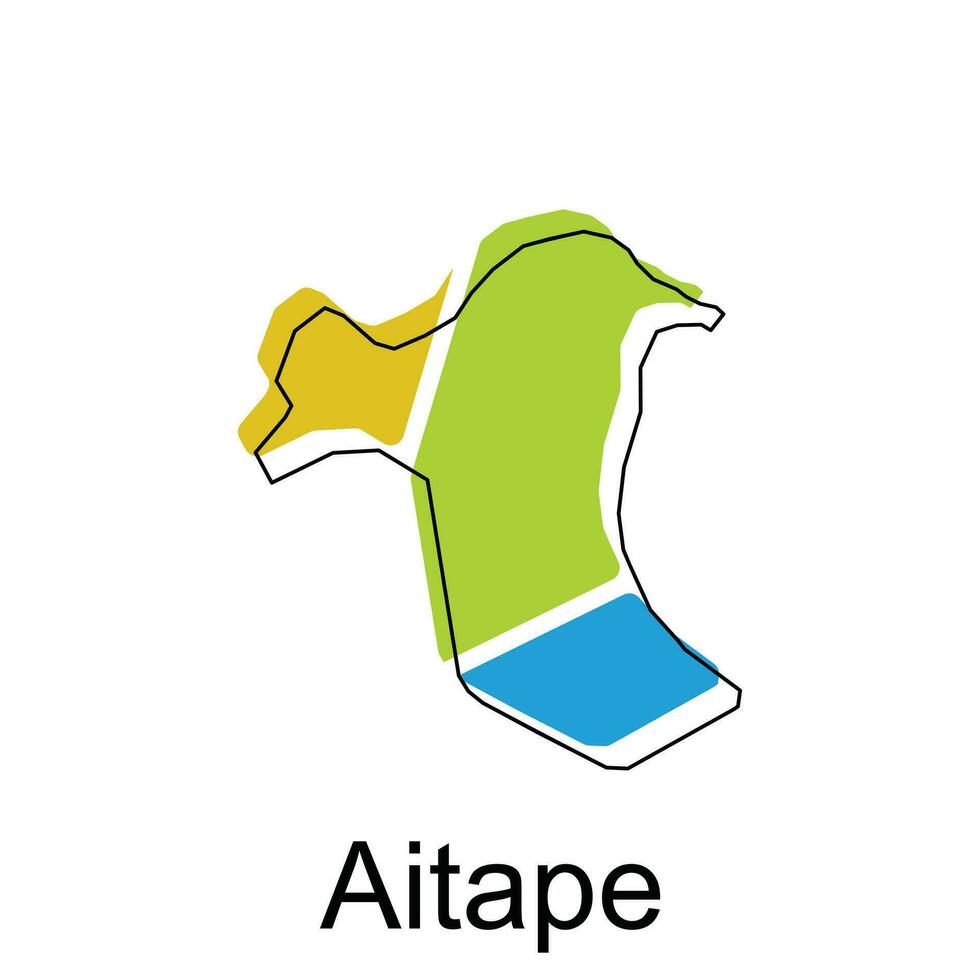 Map of Aitape vector design template, national borders and important cities illustration