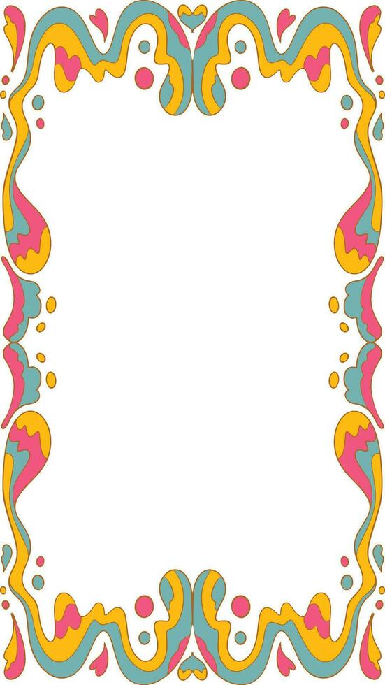 Groovy Psychedelic Frame vector