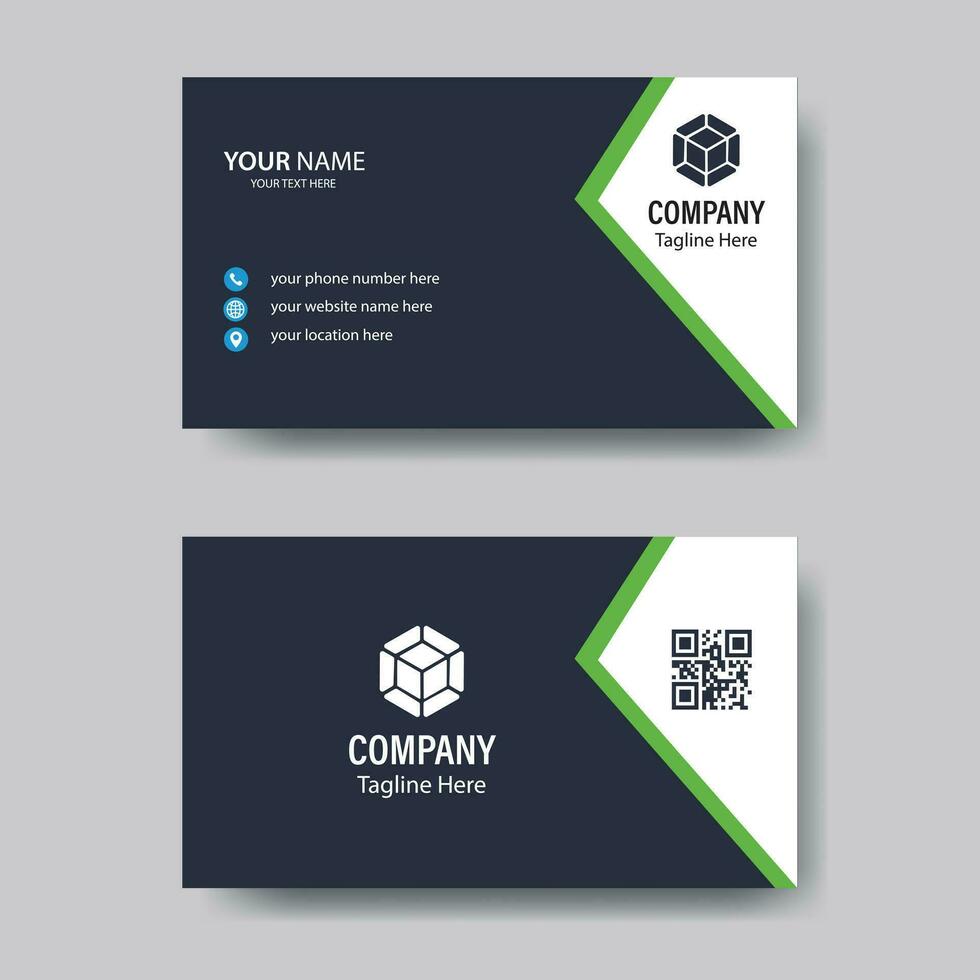 profesional negocio tarjeta blanco y negro mezclado color mínimo diseño. moderno sencillo visitando tarjeta doble de un lado plano limpiar modelo. corporativo papelería oscuro negocio tarjeta para negocio y personal. vector