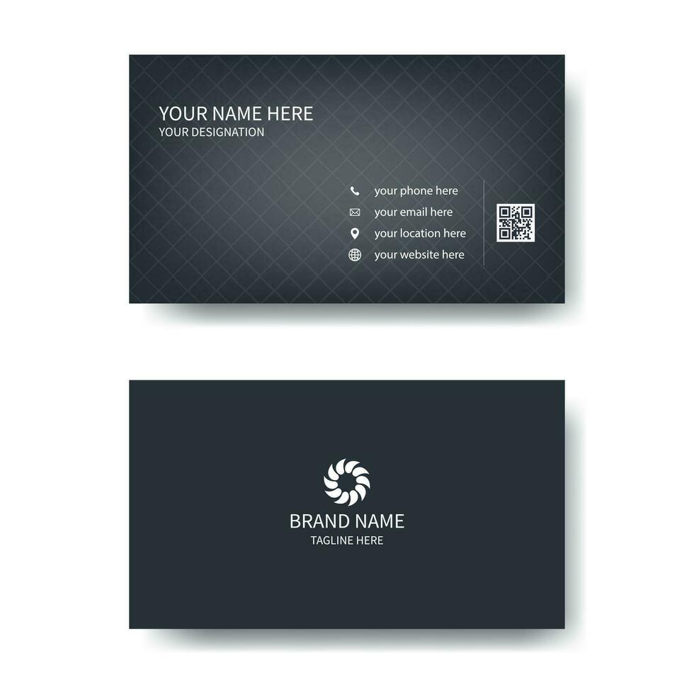 profesional negocio tarjeta blanco y negro mezclado color mínimo diseño. moderno sencillo visitando tarjeta doble de un lado plano limpiar modelo. corporativo papelería oscuro negocio tarjeta para negocio y personal. vector