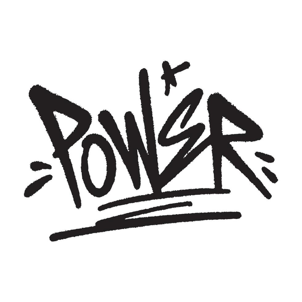 Graffiti lettering, power ,good for graphic design resources, stickers, prints, decorative assets, posters, and more. vector