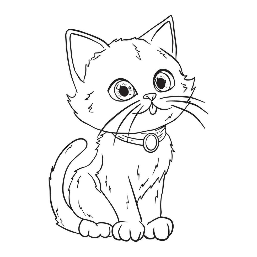 Cute Kitten Outline ,good for graphic design resources, stickers, prints, decorative assets, posters, and more. vector