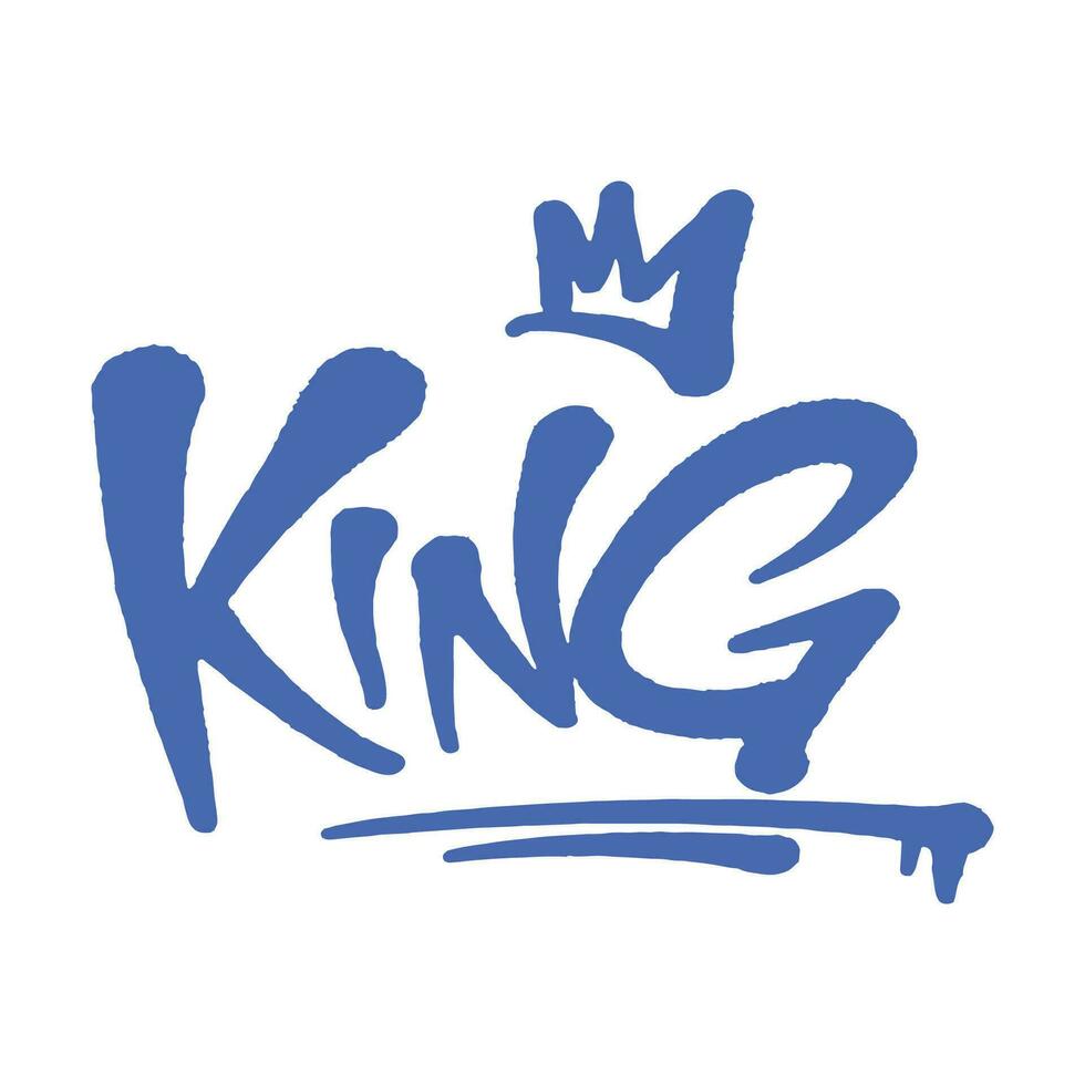 Dripping graffiti lettering, King,good for graphic design resources, stickers, prints, decorative assets, posters, and more. vector