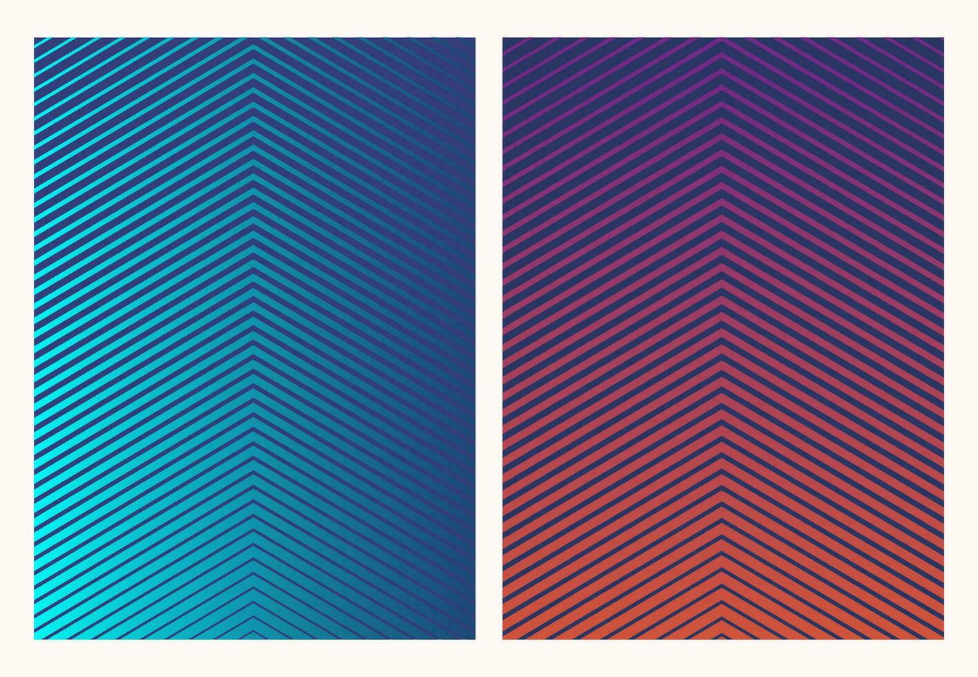Poster with geometric lines and gradient. Minimal covers design. Colorful halftone gradients. vector