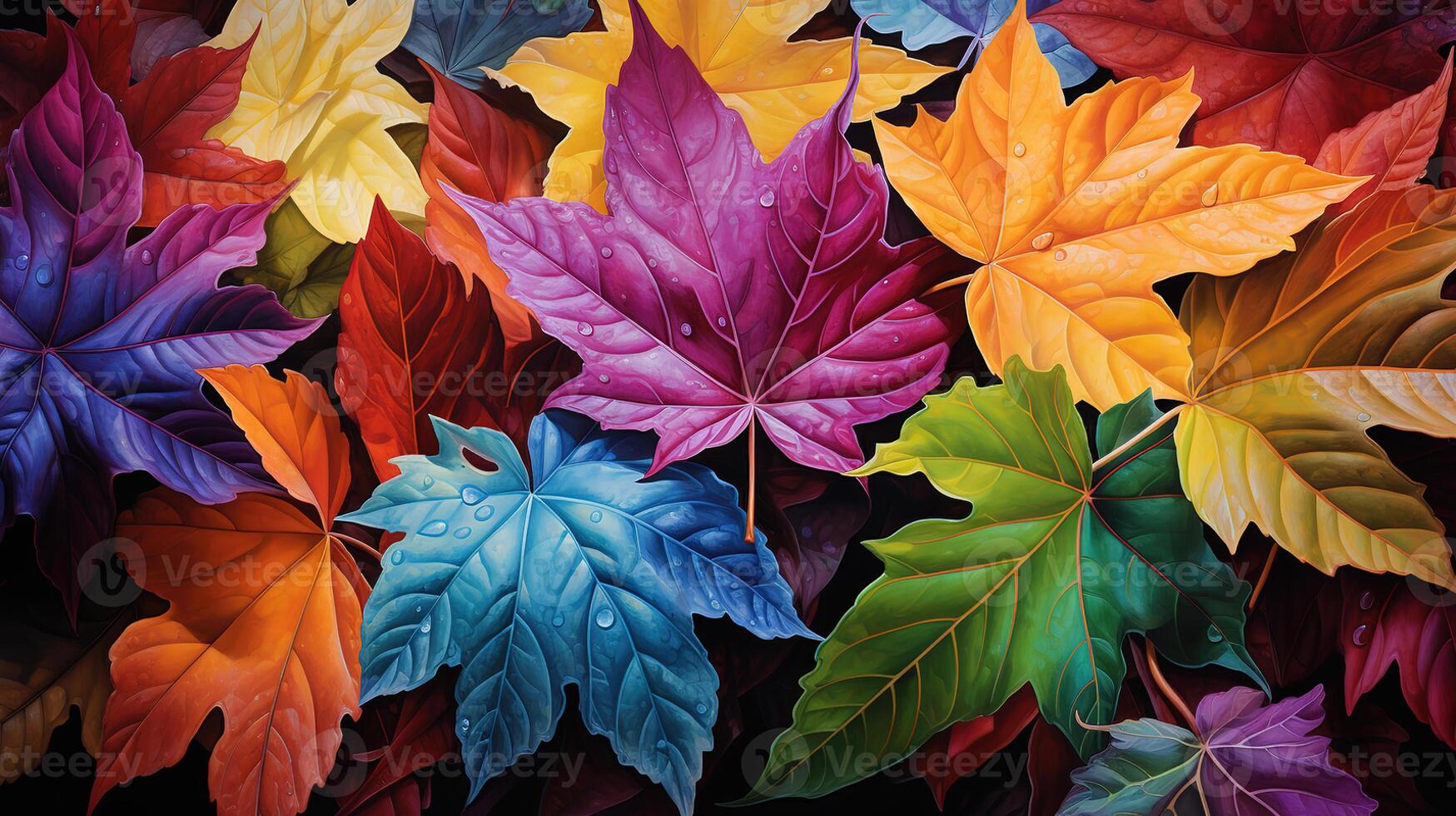 Background design template with red leaves. photo