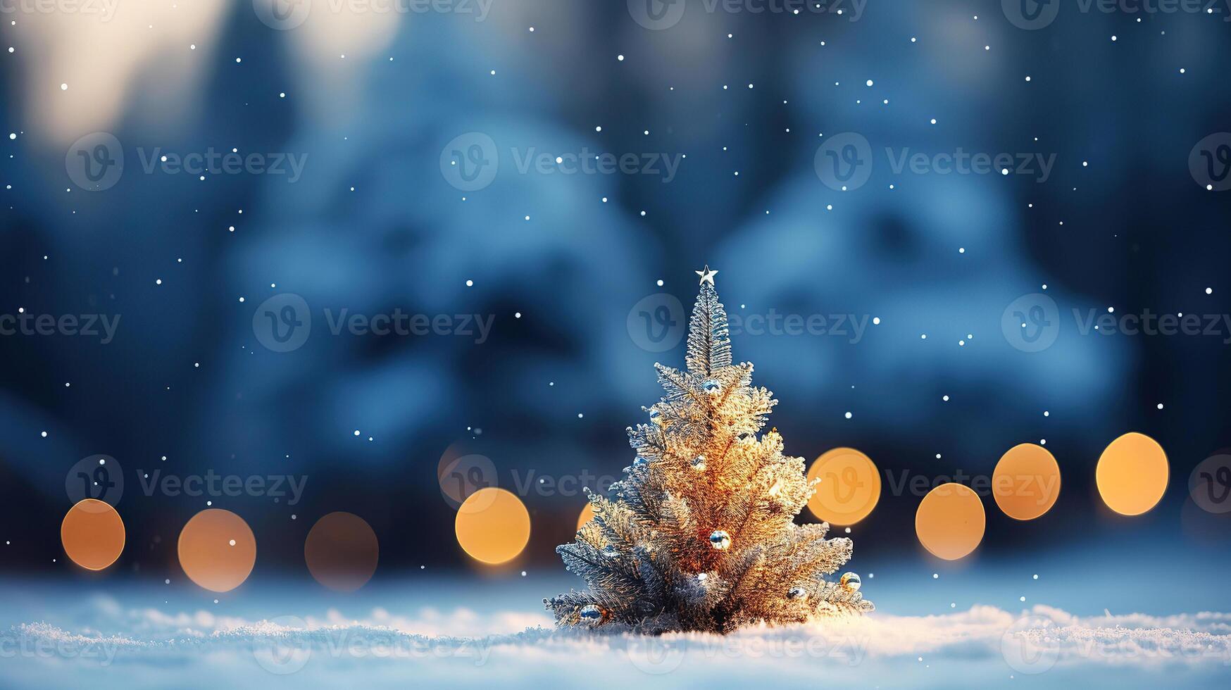 New year's photo zone, a real christmas tree on the street.