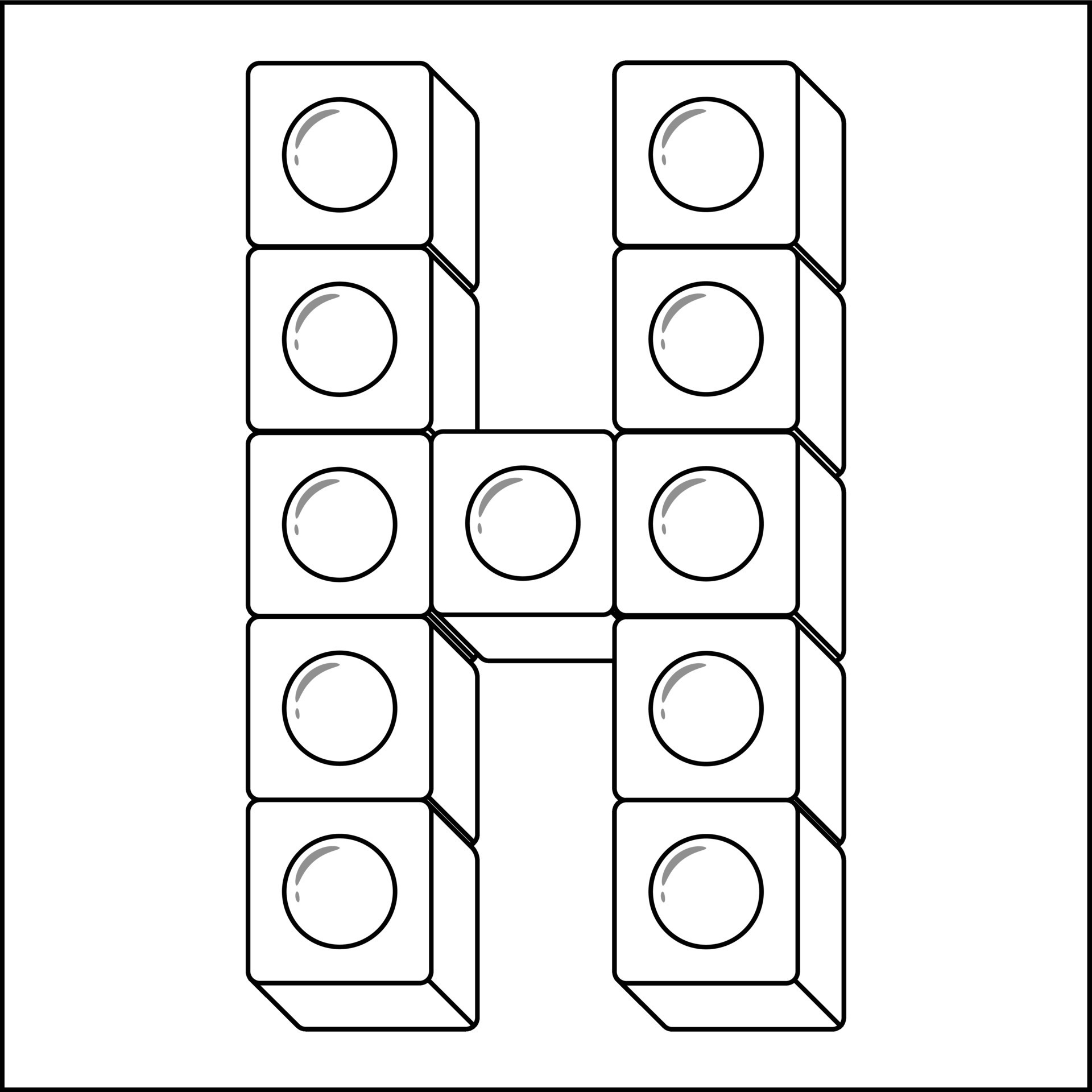 Alphabet English letter H blocks in sketch 26305905 Vector Art at Vecteezy