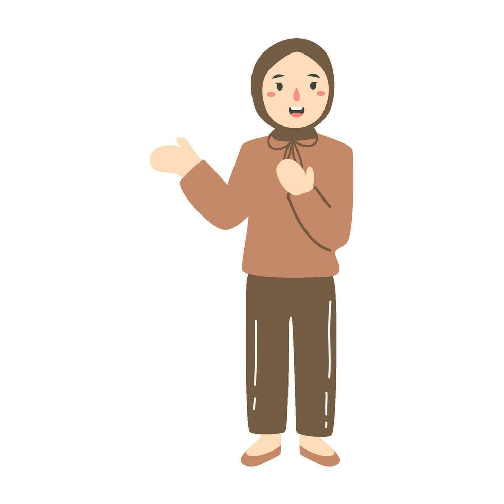 character portrait woman presenting pose vector