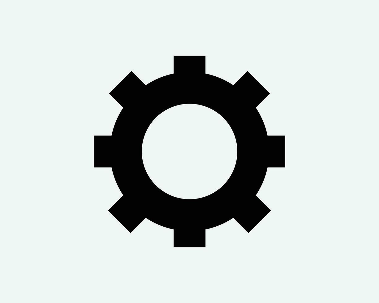 Gear Setting Icon. Cog Wheel Setting Cogwheel Machine Mechanism Engineering Engine Sign Symbol Black Artwork Graphic Illustration Clipart EPS Vector