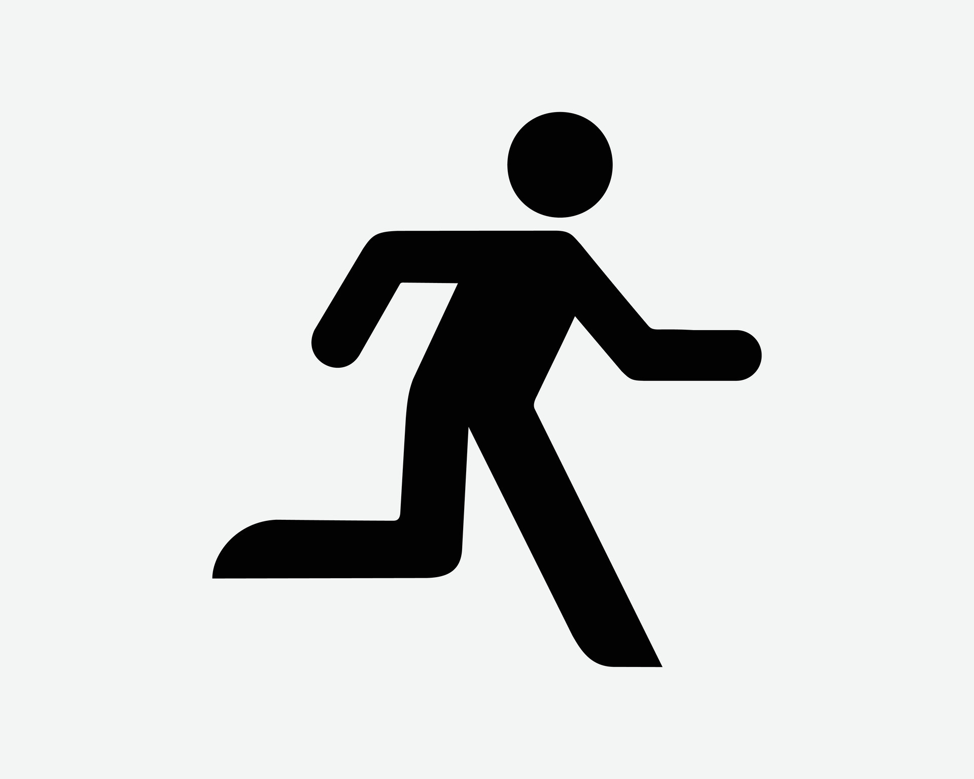 Man Running Sprinting Stick Figure Run Sprint Jog Jogging Black and