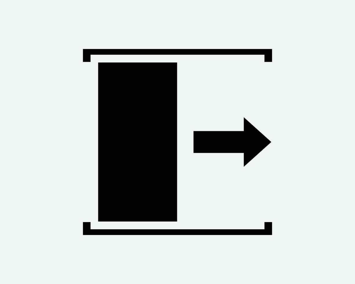 Sliding Door Open Right Side Exit Path Arrow Signage Black White Silhouette Sign Symbol Icon Graphic Clipart Artwork Illustration Pictogram Vector