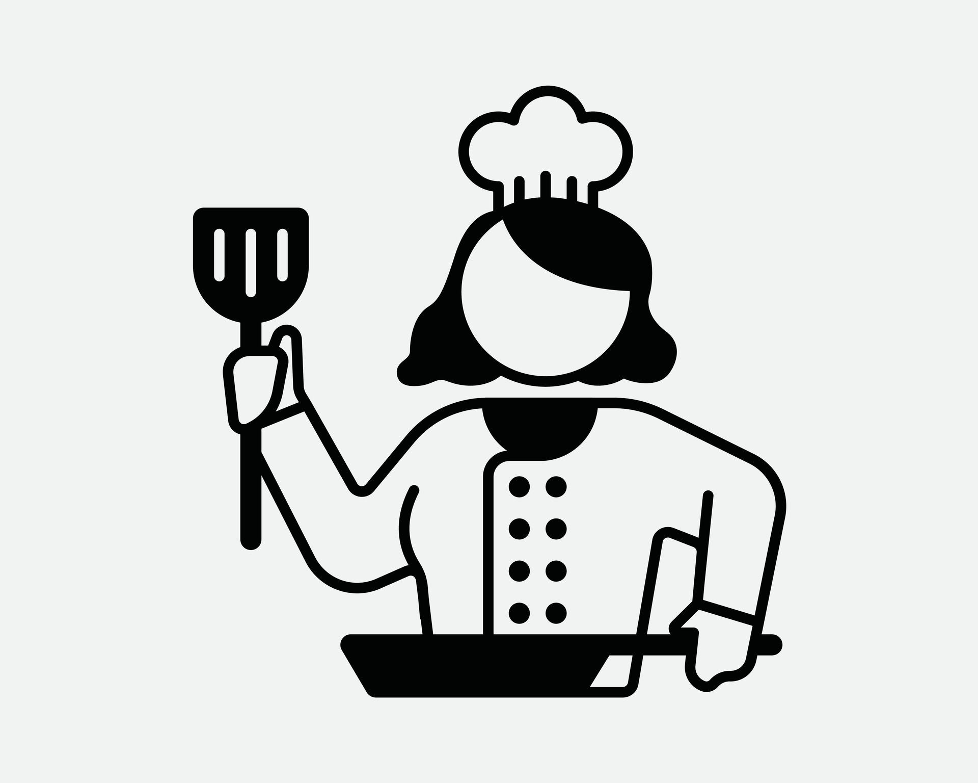 Female Cook Clipart Black And White