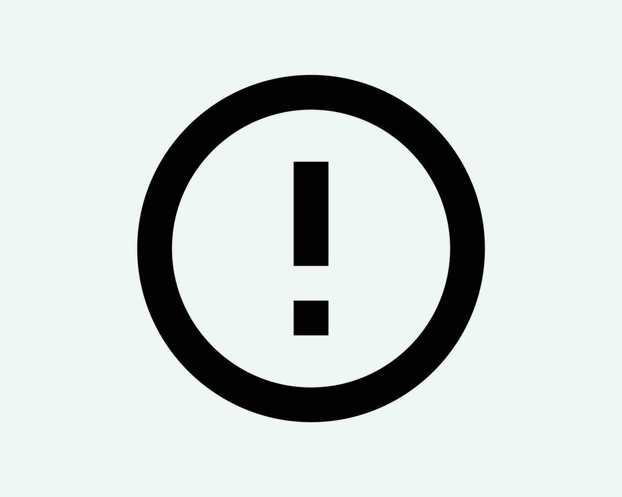 Attention Round Icon. Exclamation Mark Point Caution Alert Warning Alarm Notice Warn Sign Symbol Black Artwork Graphic Illustration Clipart EPS Vector