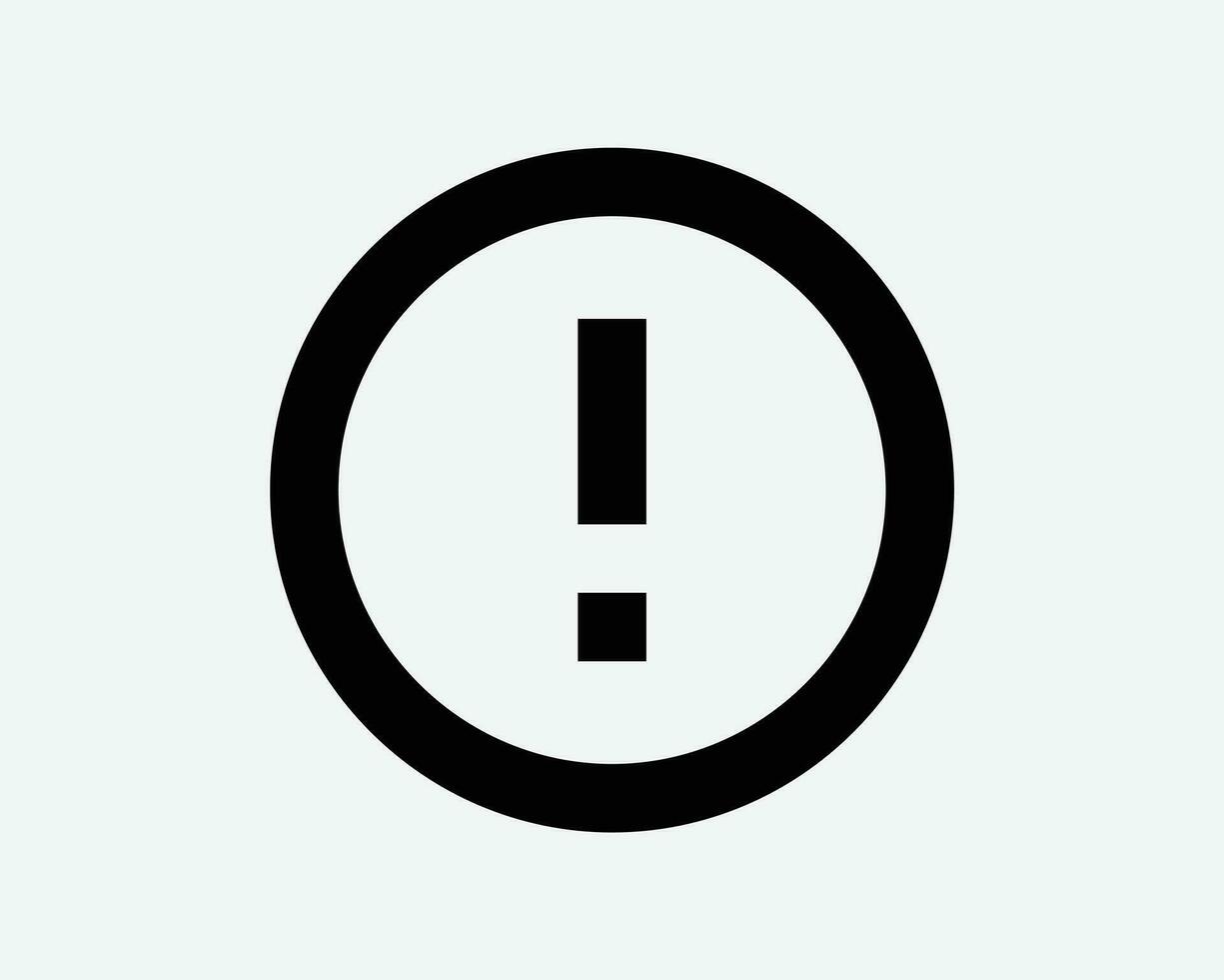 Attention Round Icon. Exclamation Mark Point Caution Alert Warning Alarm Notice Warn Sign Symbol Black Artwork Graphic Illustration Clipart EPS Vector