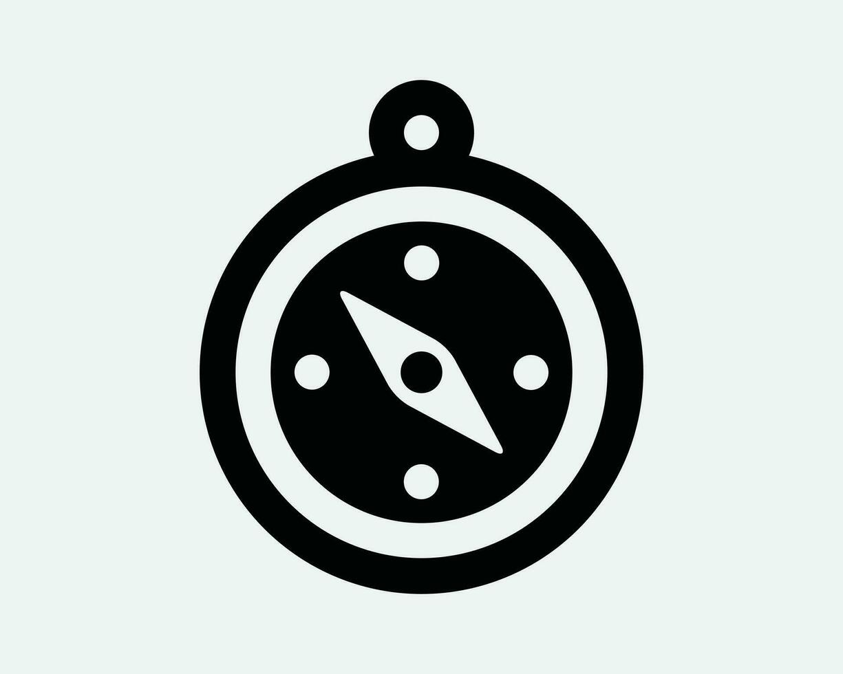 Compass Icon. Direction Navigation Adventure Pointer Travel Explore Discover. Black White Sign Symbol Illustration Artwork Graphic Clipart EPS Vector