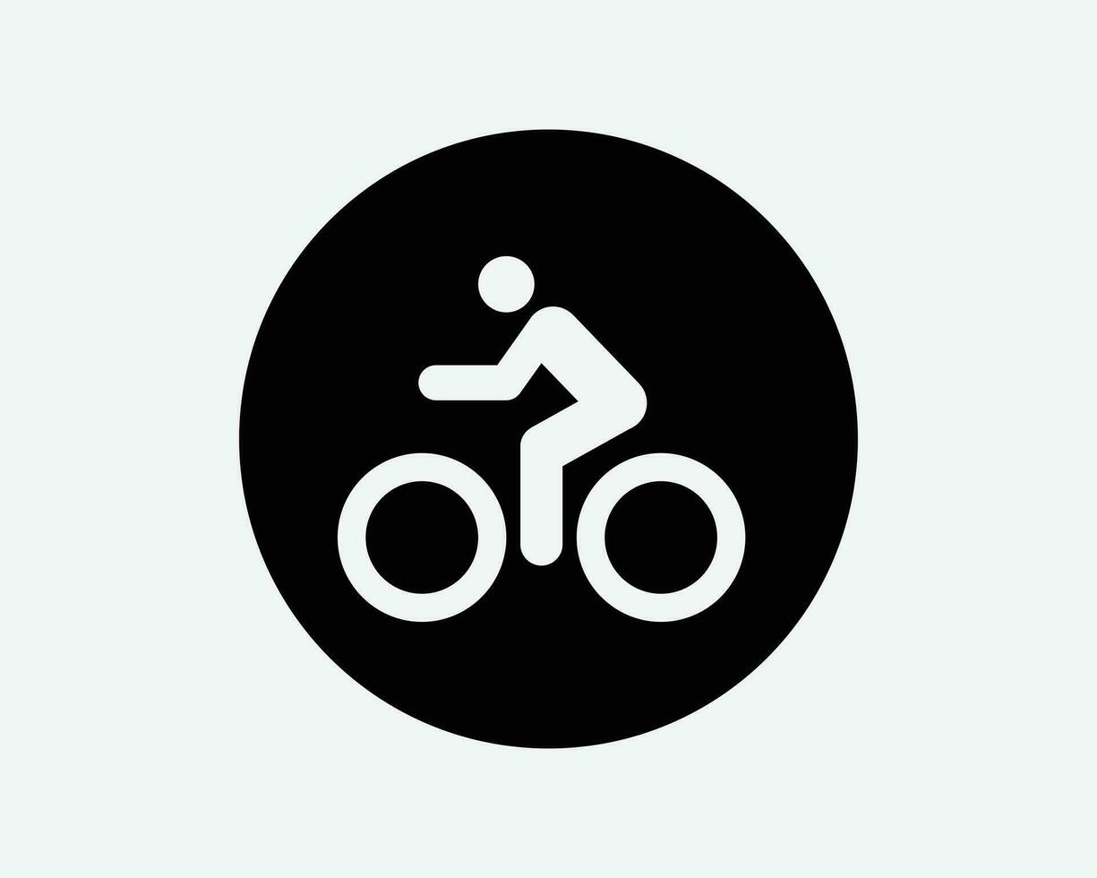 Bike Lane Icon. Bicycle Cycle Cyclist Commuter Biking Sports Exercise Road Traffic Sign Symbol Black Artwork Graphic Illustration Clipart EPS Vector