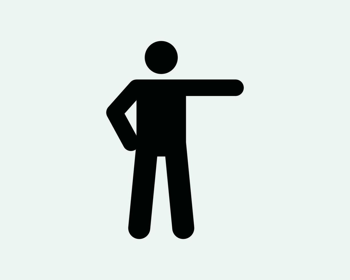 Stick Figure Waving Icon. Man Person Character Pose Gesture Show Point  Pointing Show Stand Black White Graphic Clipart Artwork Symbol Sign Vector  EPS 25921113 Vector Art at Vecteezy