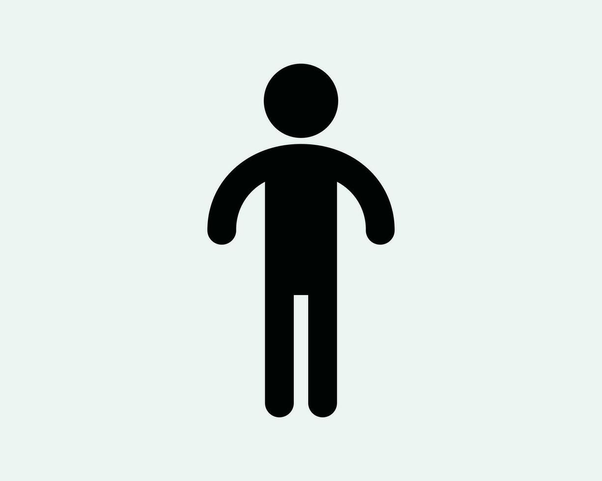 Stick Figure Man Male Boy Son Child Person Human Stickman Toilet Bathroom Restroom Black White Icon Sign Symbol Vector Artwork Clipart Illustration