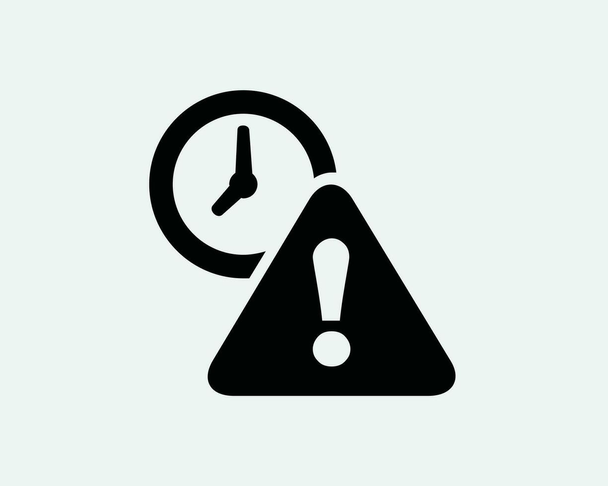 Late Icon. Deadline Time Timer Clock Reminder Alert Expiry Date Symbol. Caution Alarm Rush Risk Error Sign Vector Graphic Illustration Clipart Cricut