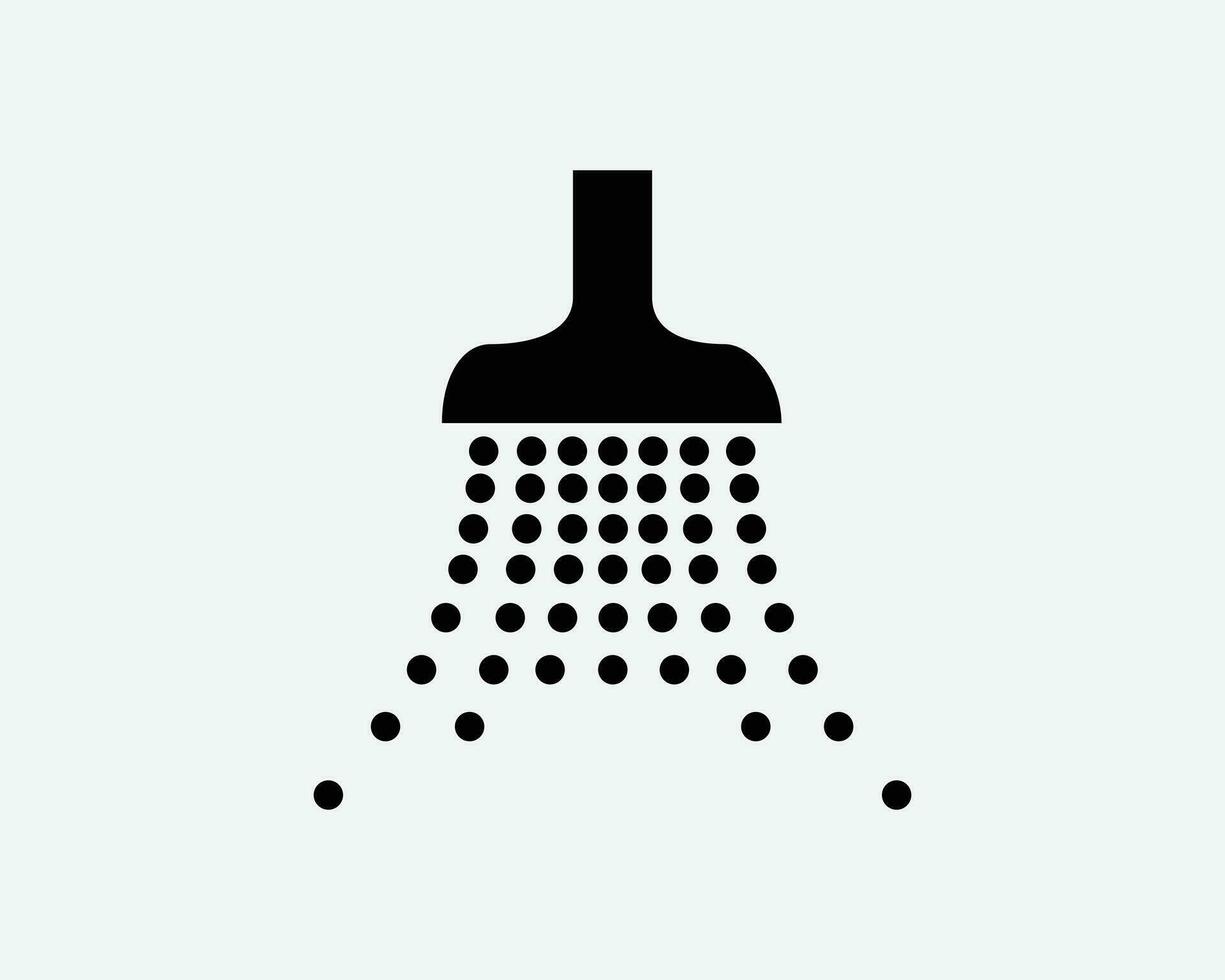 Showerhead Icon Shower Water Spray Rinse Water Rain Faucet Black White Silhouette Sign Symbol Icon Vector Graphic Clipart Illustration Artwork Pictogram