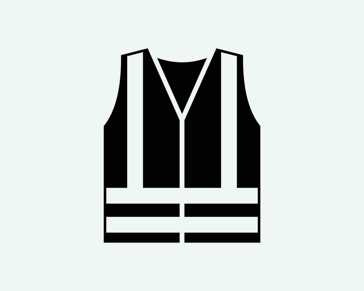 Safety Vest Icon Construction Protective Clothing Jacket Black White ...