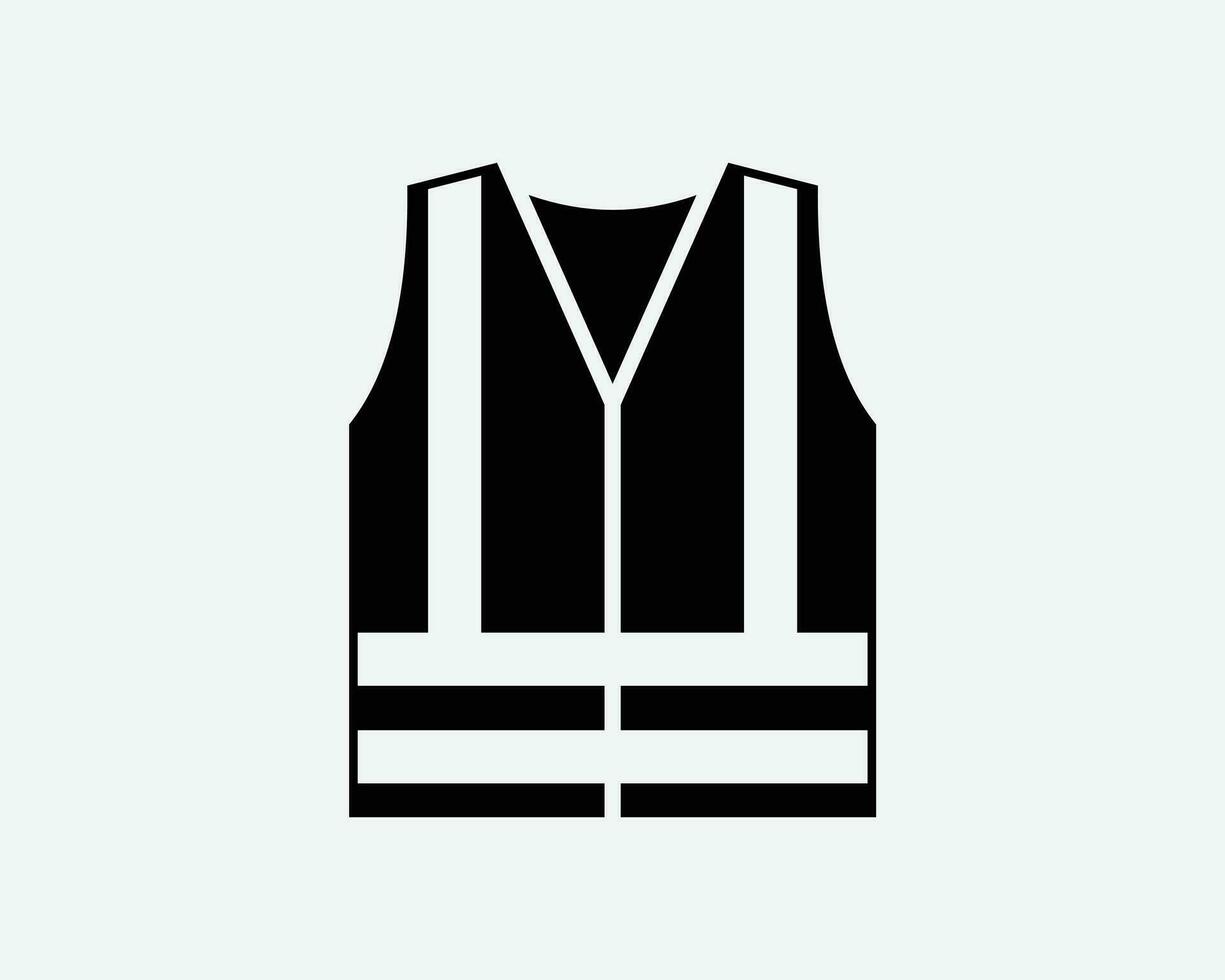 Safety Vest Icon Construction Protective Clothing Jacket Black White
